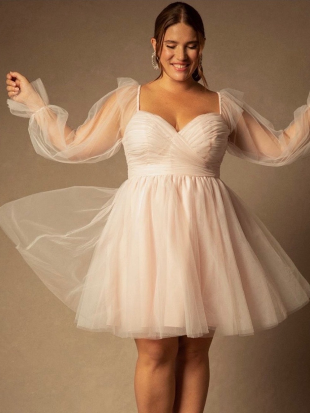 Bridal by ELOQUII Off The Shoulder Empire Mini Dress